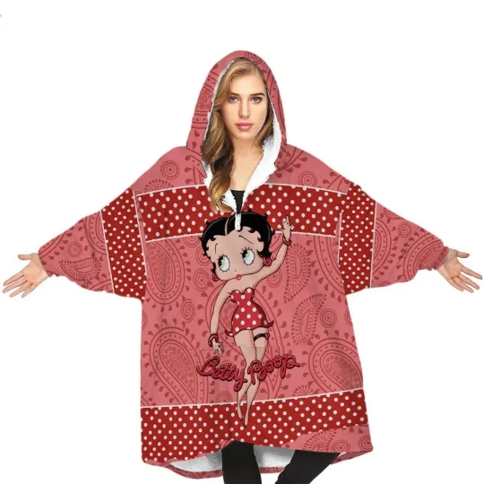 Discover Personalized Bettyyy Booppp Fleeceee Blanket Hooded Unisex, Blanket Hoodies