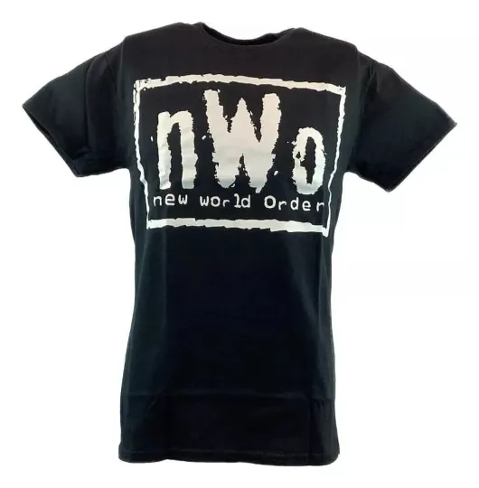 Discover Wrestling Entertainment NWo White Logo New World Order Mens Black T-shirt
