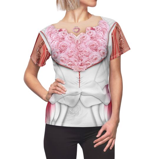 Discover Descendants 4 Women's Shirts, Queen of Hearts Pink Red and White Roses Cosplay Costume, Disney World Outfit, Disneyland Tee, runDisney Shirt