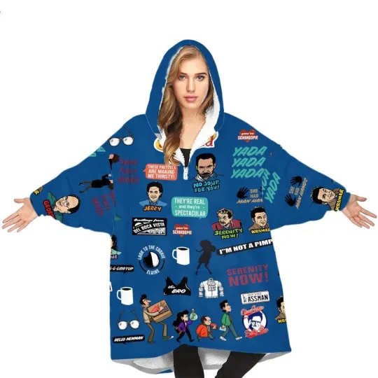 Seinfeld TV Series Hoodie Blanket, Winter Hoodie for Fans