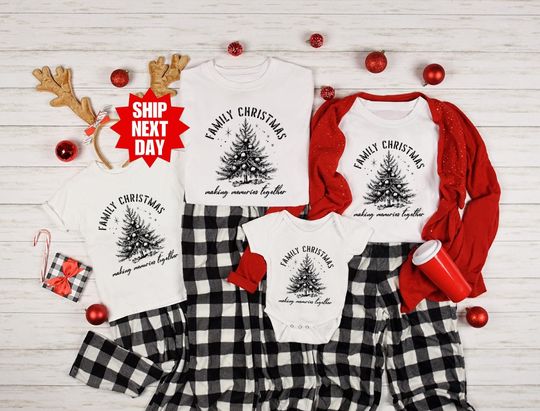 Family Christmas Matching Pajama Set, Custom Family Christmas T-Shirt