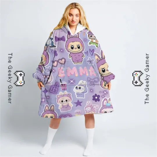 Labubu Cute Monster Blanket Hoodie