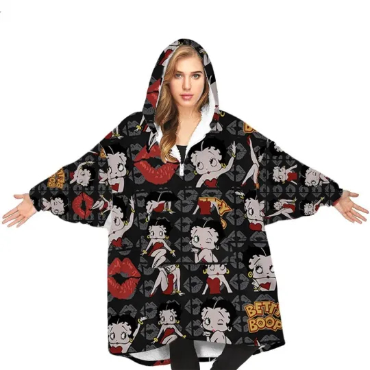 Discover Personalized Bettyyy Booppp Blanket Hoodie Kids Birthday Gifts Kids, One Size