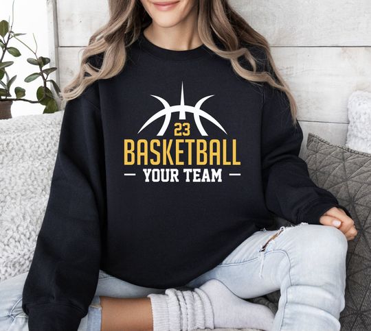 Discover Custom Basketball Sweatshirt, Personalized Basketball Sweatshirt, Basketball Team Name T-Shirt, Basketball Sweatshirt, Game Day Shirt