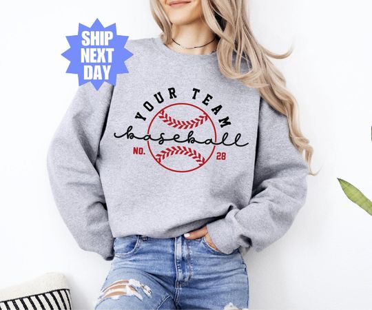 Discover Custom Baseball Hoodie, Personalized Baseball Sweatshirt, Baseball Sweatshirt, Baseball Team Name Hoodie, Game Day Hoodie, Baseball Hoodie