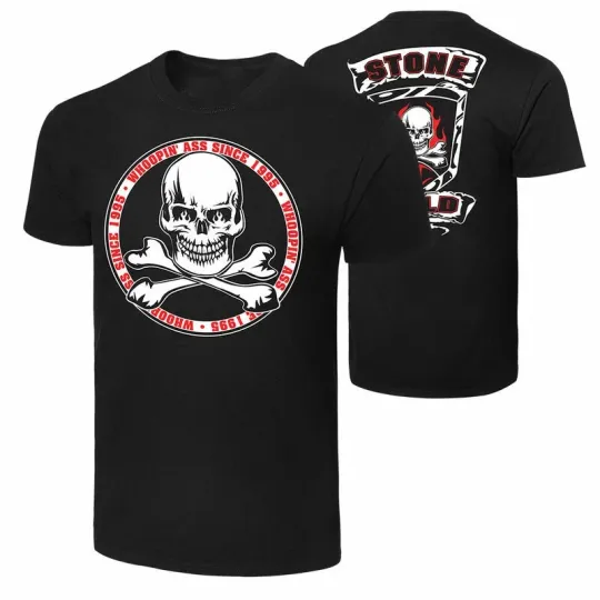 Discover Wrestling Entertainment STONE COLD STEVE AUSTIN “WHOOPIN ASS SINCE 1995” T-SHIRT BLACK