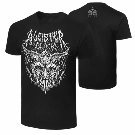 Discover Wrestling Entertainment ALEISTER BLACK “DARK SPIRIT” BLACK T-SHIRT ALL SIZES