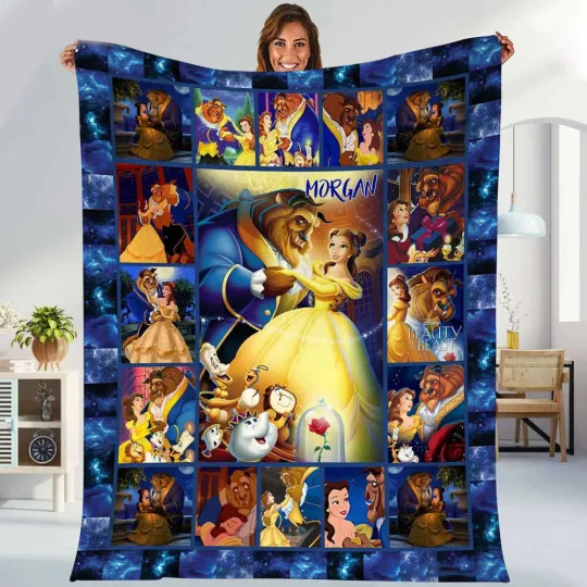 Discover Personalized Tale As Old As Time Beauty And The Beast Fans Christmas Blanket