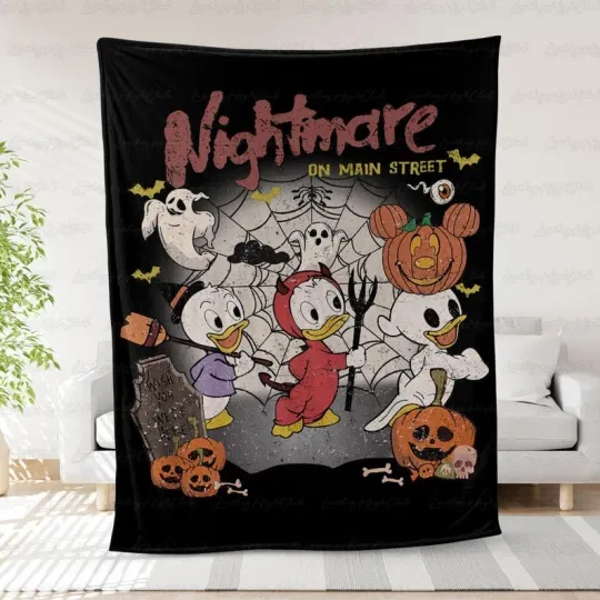 Dewey Huey Louie Ducktales Nightmare On Main Street Happy Halloween Blanket