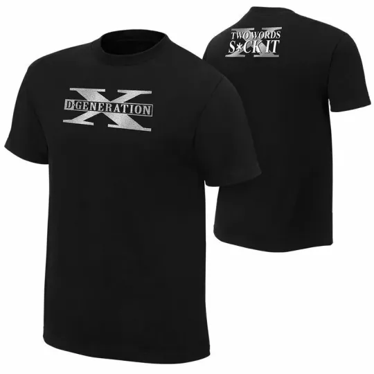 Wrestling Entertainment D-GENERATION X “TWO WORDS” BLACK T-SHIRT ALL SIZES