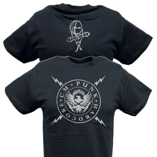 Wrestling Entertainment CM PUNK Seal Of Hardcore Mens Black T-shirt