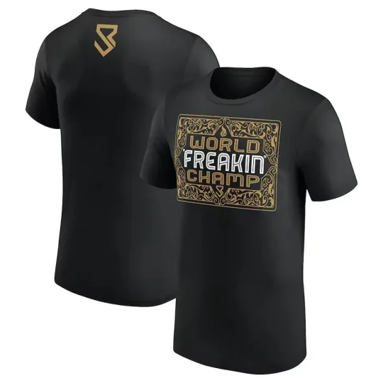 Discover Men's Black Wrestling Entertainment Seth "Freakin" Rollins World Freakin' Champ Black T-Shirt