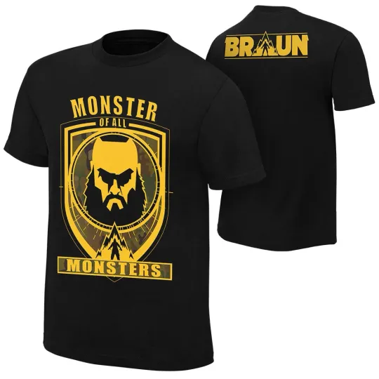 Discover Wrestling Entertainment BRAUN STROWMAN MONSTER OF ALL MONSTERS BLACK T-SHIRT
