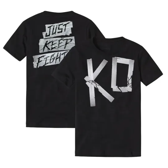 Discover Wrestling Entertainment KEVIN OWENS “JUST KEEP FIGHTING” T-SHIRT BLACK ALL SIZES