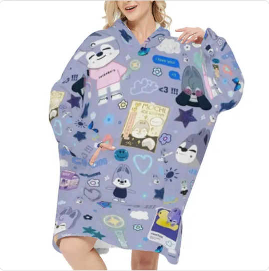 Discover Personalized Strayyy Kidsss Kpoppp Fans Hooded Blanket, Christmas Strayyy Kids