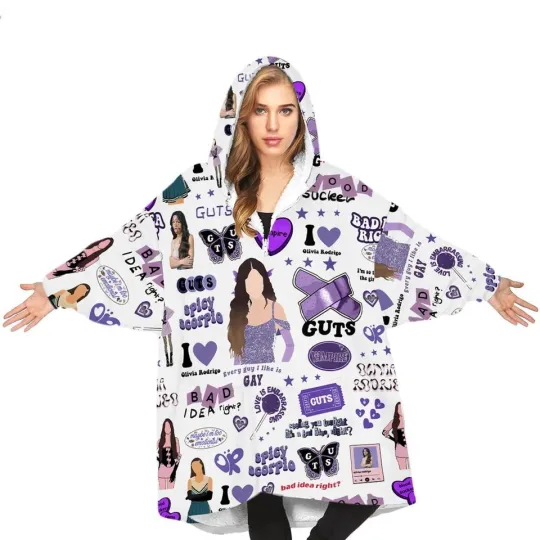 Olivia Rodrigo Blanket Hoodie for Kids, One Size, Birthday Gift