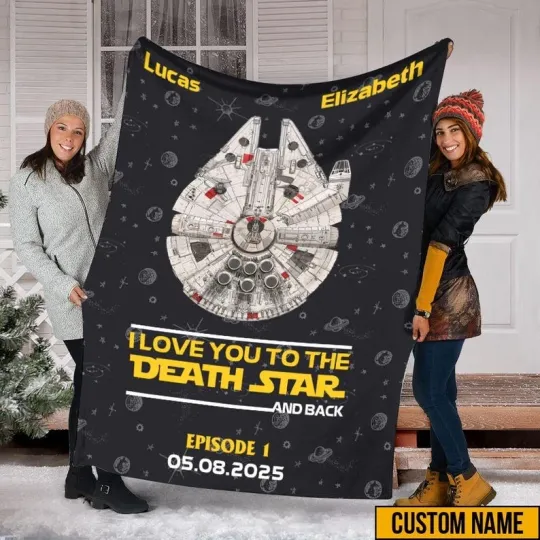 Discover Personalized Star Wars Millennium Falcon Anniversary Gift For Spouse Blanket