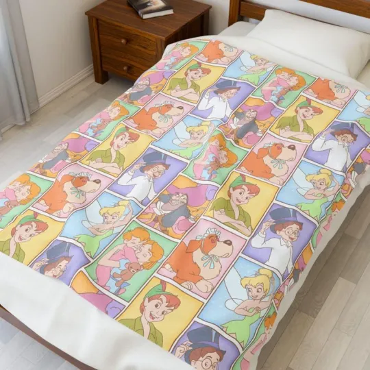 Discover Peter Pan Characters Group Come With Me Where Dreams Are Born Blanket
