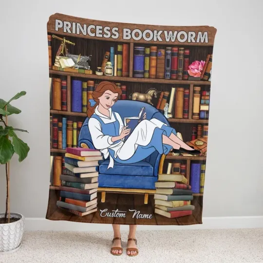 Discover Personalized Belle Princess Bookworm Best Christmas Gift For Book Lovers Blanket