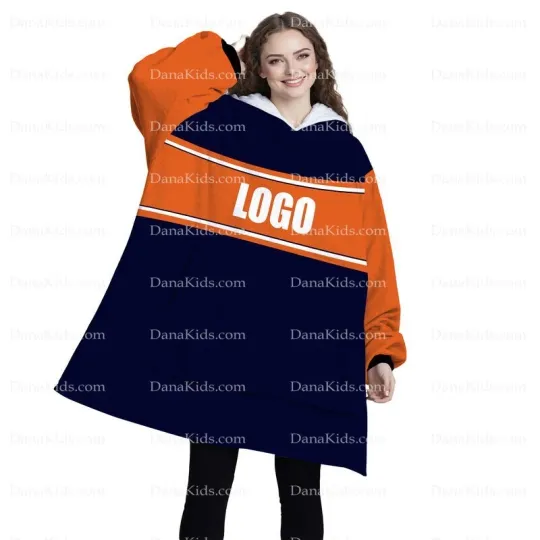 Custom Chicago Football Team Blanket Hoodies, Personalized Name Number Oversized