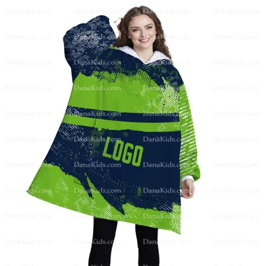 Discover Custom Seattle Football Team Blanket Hoodies, Personalized Name Number Oversized