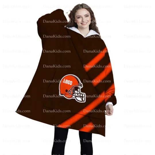 Discover Custom Cleveland Football Team Blanket Hoodie Personalized Name Number Oversized