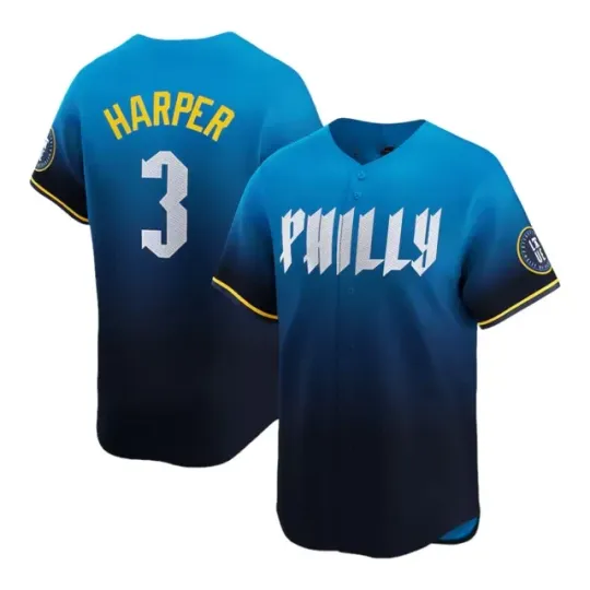 Discover Phillies Bryce Harper Blue Baseball Jersey For Baseball Fans US1487