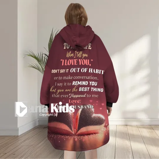 Discover Personalized Heart To My Wife Blanket Hoodie, Valentine’s Day Gift for Wife