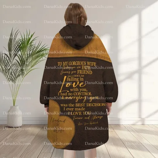 Discover Personalized To My Wife Blanket Hoodie, Custom Heart Valentine’s Day Gift