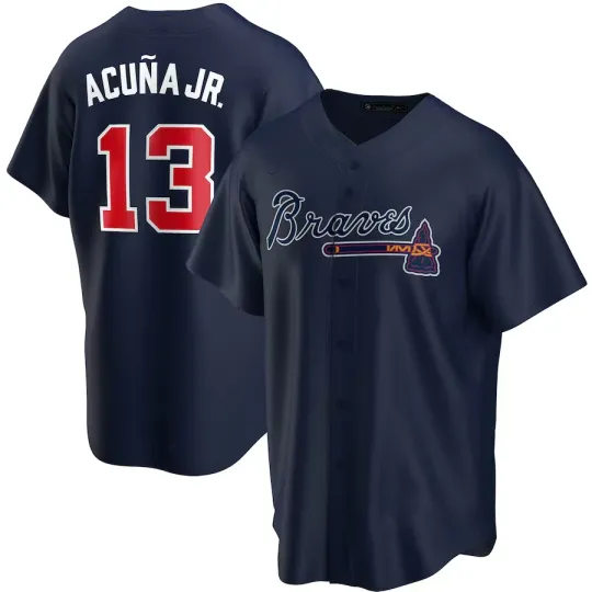 Discover Ronald Acuña Jr Navy 2020 Spring Baseball Jersey Shirt Unisex S-5XL US1372