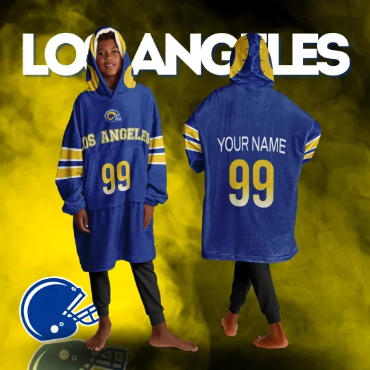 Discover Personalized Los Angeles Unisex Kids Hoodie Blanket | Football Wearable Blanket