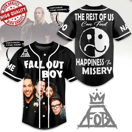 Fall Out Boy The Rest Of Us Can Find Happiness In Mysery Baseball Jersey US1322