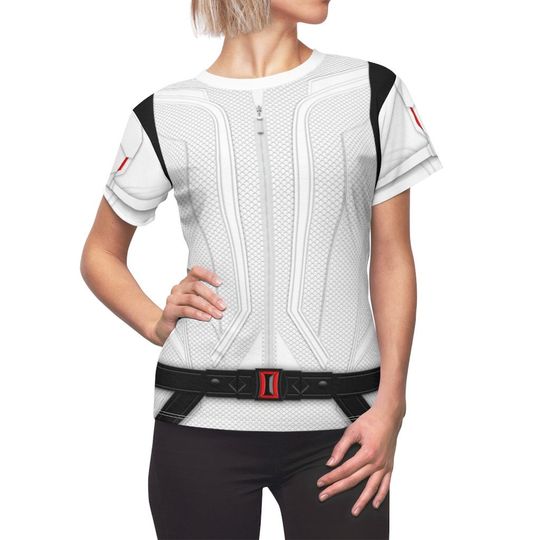 Black Widow Costume, Natasha Romanoff White Shirt, Marvel Costume for Women, Avengers Cosplay for Adults, S.H.I.E.L.D. Natalie Rushman