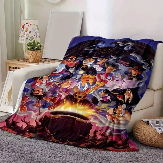 Discover Epic Gathering Of Villains Cauldron And Evil Ensemble Spooky Halloween Blanket