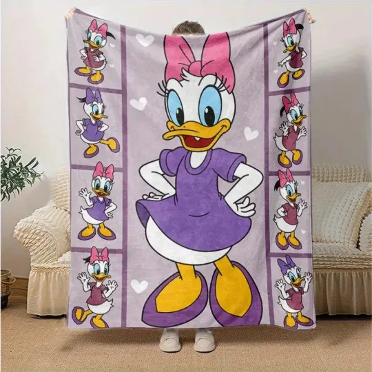 Discover Adorable Daisy Duck Purple Dress And Pink Bow Pastel Purple Theme Blanket
