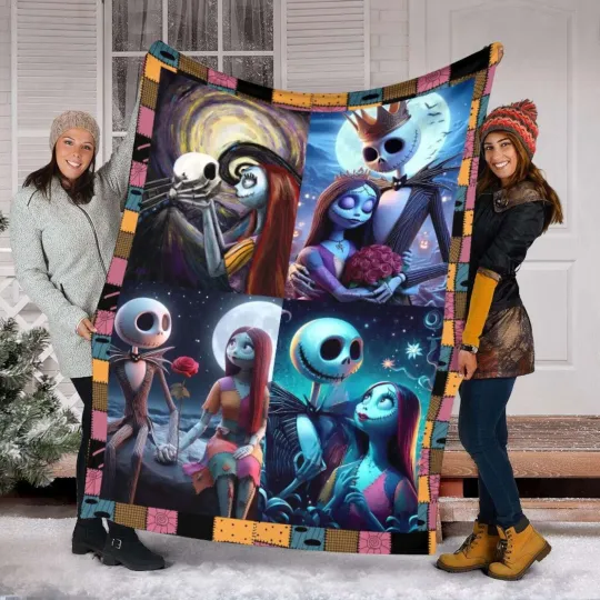 Discover Couple Nightmares Jack & Sally True Love Never Dies Halloween Blanket