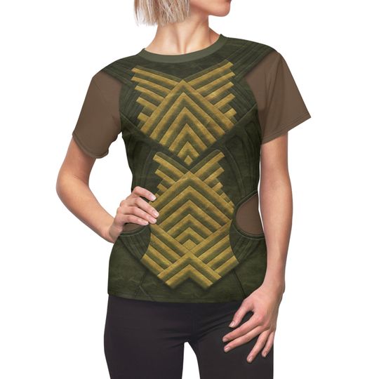 Black Panther Costume, Nakia Green and Gold Women Shirt, Nakia Cosplay, Black Panther T Shirt, Marvel Costume, Women of Wakanda, T'Challa