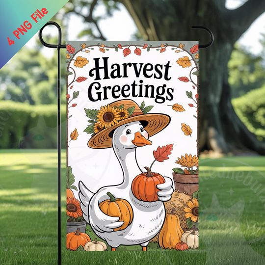 Goose Garden Flag Fall, Flag Goose  , Outdoor Decor for Yard, Cute Goose, Welcome, Fall Garden Flag  , Autumn flag, Flag Sublimation