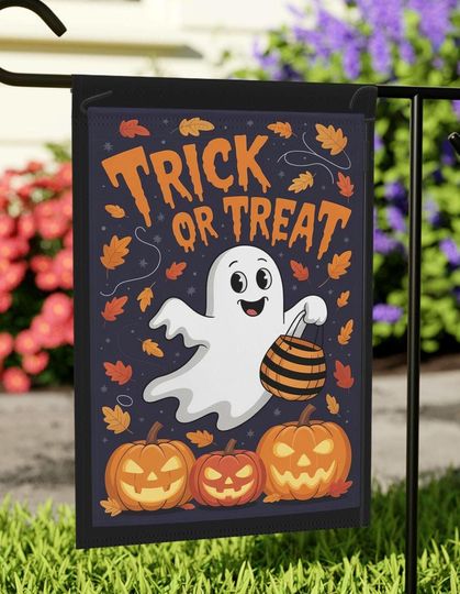 Halloween Garden Flag: Spooky Trick or Treat Outdoor Decor