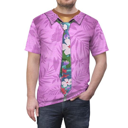 Discover Nick Wilde Pink Hawaiian Costume Shirt, Zootopia 2 Inspired Cosplay, Cartoon Character Outfit, Disney Halloween Party Apparel, runDisney