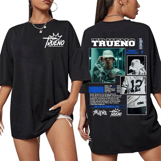 Discover Rapper Trueno Album 2025 Tour Merch T Shirts Men's Women Fashion Hip Hop Pop Music T-shirt Summer Tops O-Neck T Shirt Streetwear