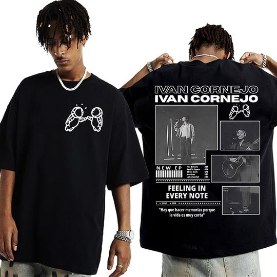 Singer Ivan Cornejo Mirada 2025 Tour Merch T Shirts Men Women High Quality 100% Cotton T-shirt Vintage Hip Hop Pop Music T Shirt