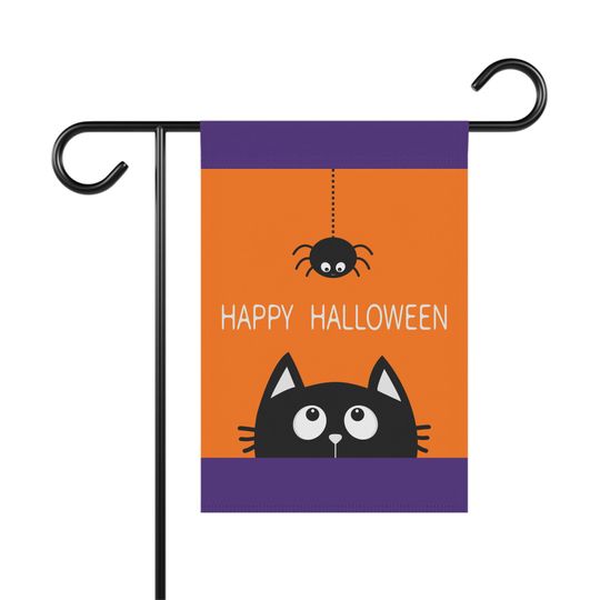 Discover Halloween Garden Banner, Spooky Decor, Cat Flag, Outdoor Halloween Home Decoration, Fall Festive Yard Sign