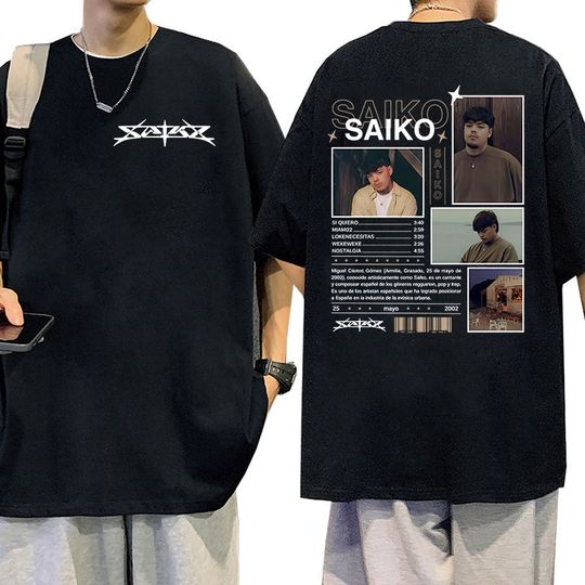 Discover Rapper SAIKO Tour 2025 New Album Graphic Merch T-shirts Men Clothing Vintage Oversized T Shirts Fashion Pop Music Cotton T-shirt