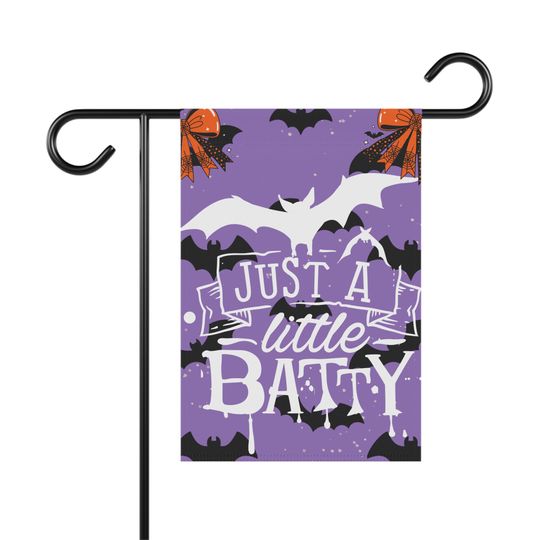 Discover Halloween Garden Banner - Just a Little Batty, Decorative Outdoor Flag, Seasonal Decor, Yard Sign, Fall Decoration