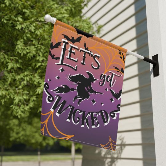 Discover Halloween Garden Banner, Seasonal Yard Decor, Witch Theme Flag, Autumn Outdoor Decoration, Festive Garden Art