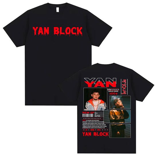 Discover Rapper Yan Block Carlos Yandre Tour 2025 Merch T Shirt Men Women Fashion Hip Hop Pop Music T-shirts Oversized T-shirt Streetwear
