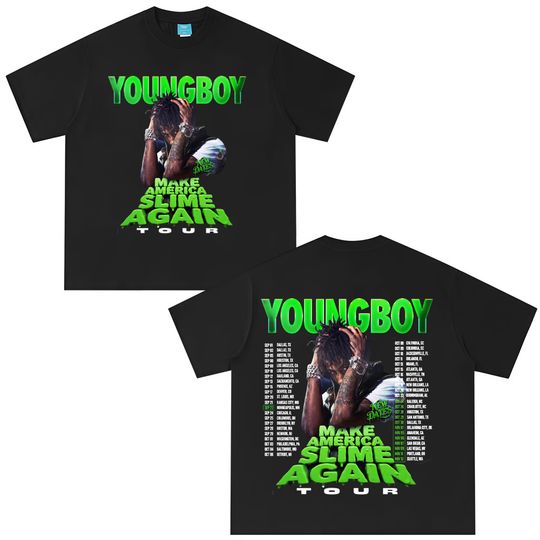 Discover Youngboy Never Broke Again MASA Tour 2025 T-Shirt Hip Hop Pop Music T-shirts Men's Women Clothing Fashion Short Sleeve T Shirts