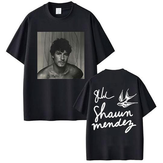Rapper Shawn Mendes Tour 2025 Album Graphic T-Shirt Men's Clothing Fashion Pop Music Tee Shirt Vintage Oversized Cotton T Shirts