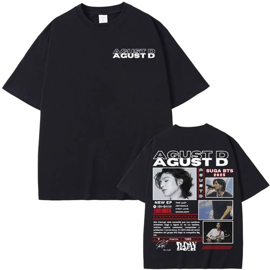Singer Agust D Music Album Tour 2025 Graphic T Shirts Men Women Fashion Trend Vintage Oversized Casual Cotton T-shirt Streetwear